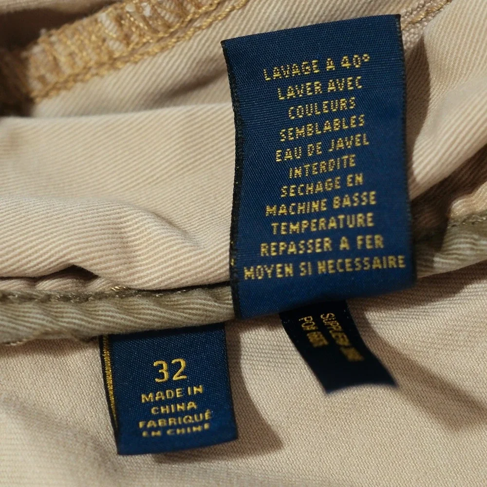 Polo Ralph Lauren  Cargo Shorts Mens Size 32 Khaki Cotton Small Flaw